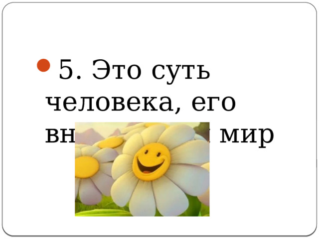 5. Это суть человека, его внутренний мир 