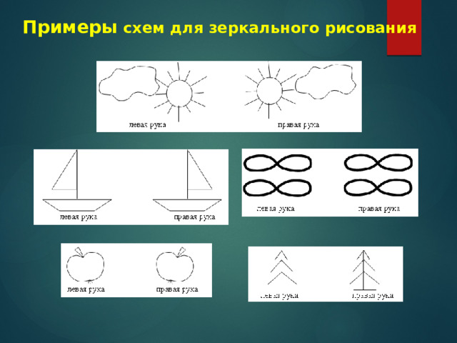 Примеры  схем  для  зеркального  рисования 