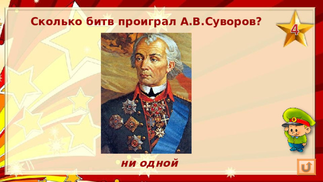 Сколько битв проиграл А.В.Суворов? ни одной 