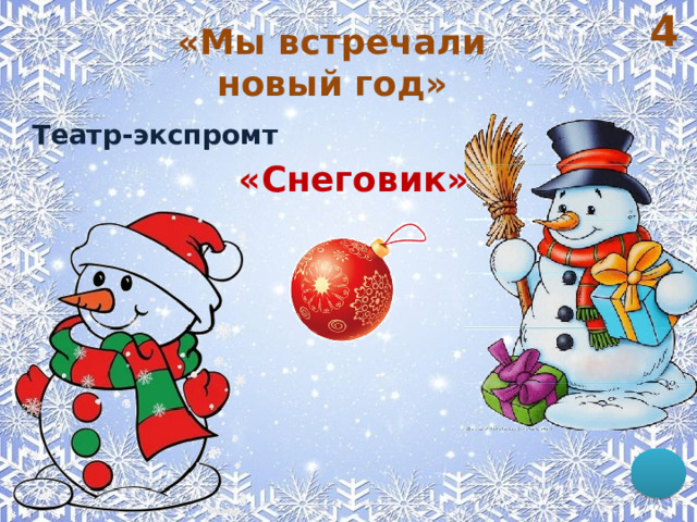 4 «Мы встречали новый год» Театр-экспромт «Снеговик» 