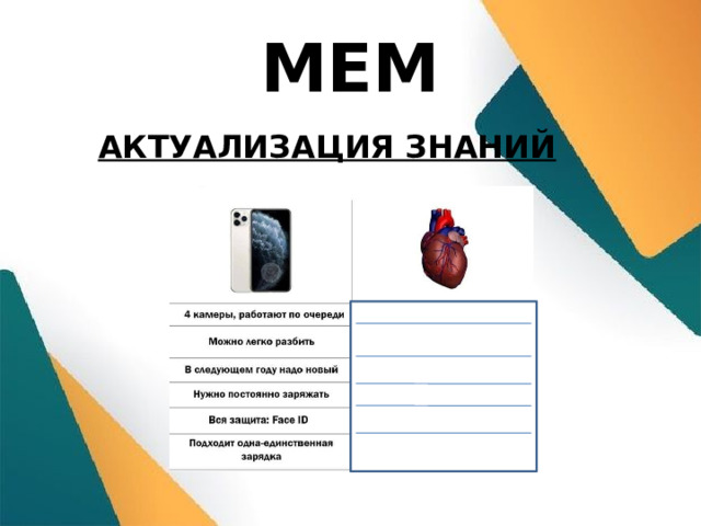 МЕМ АКТУАЛИЗАЦИЯ ЗНАНИЙ 