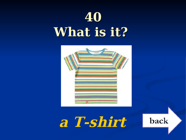 40  What is it?   a T-shirt 