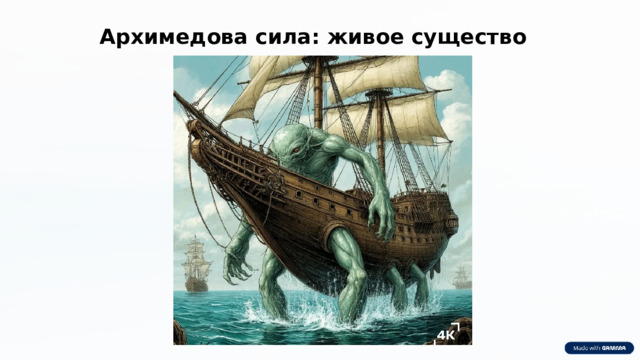 Архимедова сила: живое существо 