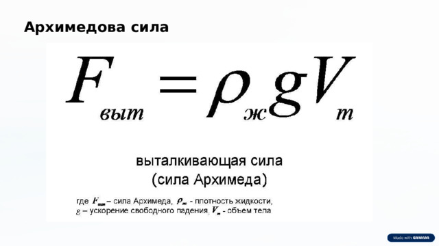 Архимедова сила 