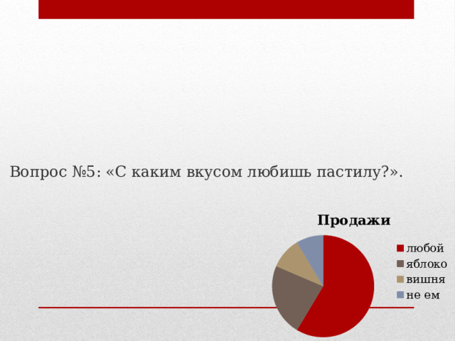  Вопрос №5: «С каким вкусом любишь пастилу?». 