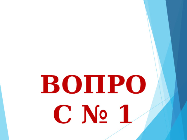  ВОПРОС № 1 