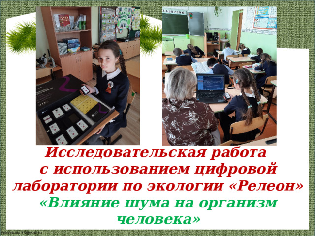 Исследовательская работа  с использованием цифровой лаборатории по экологии «Релеон»  «Влияние шума на организм человека» 