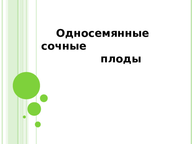  Односемянные сочные  плоды 