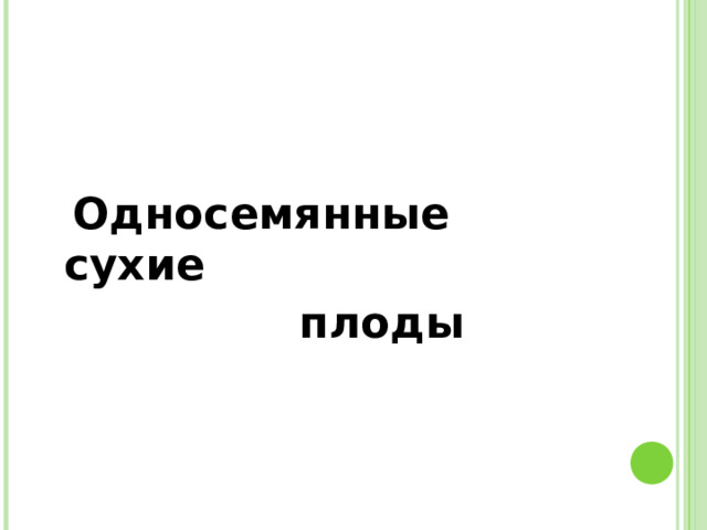   Односемянные сухие  плоды 