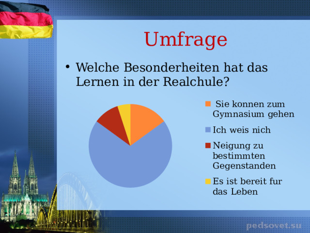 Umfrage Welche Besonderheiten hat das Lernen in der Realchule? 