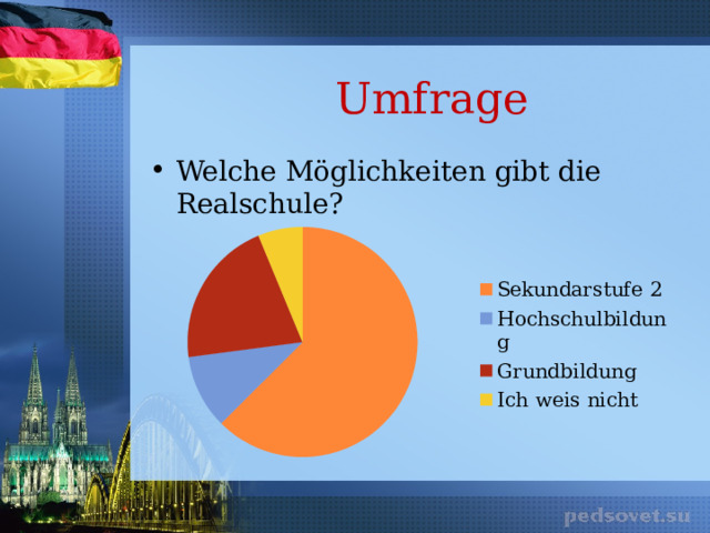 Umfrage Welche Möglichkeiten gibt die Realschule? 