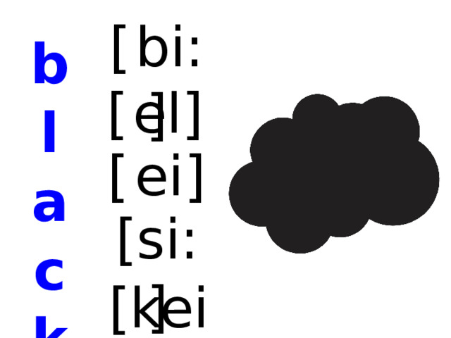 [  bi:] b l a c k [  el] [  ei] [si:] [kei]  