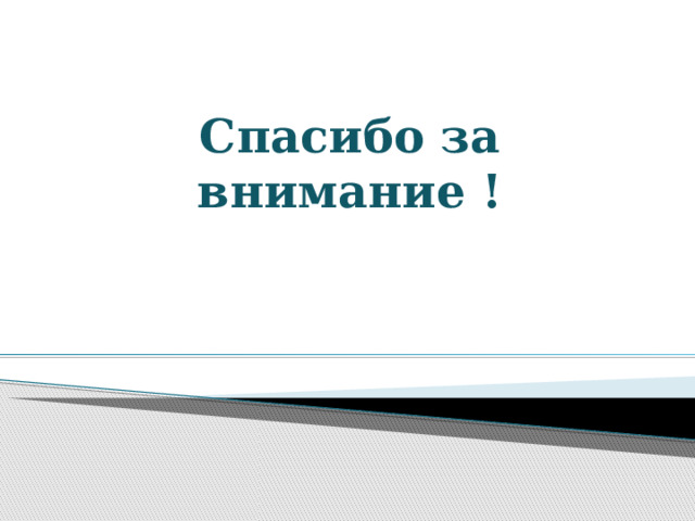 Спасибо за внимание ! 