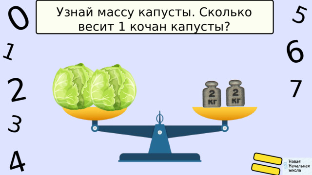 1 0 5 4 2 6 7 3 Узнай массу капусты. Сколько весит 1 кочан капусты? 