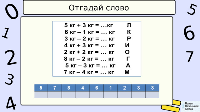 2 5 6 1 0 4 7 3 Отгадай слово 
