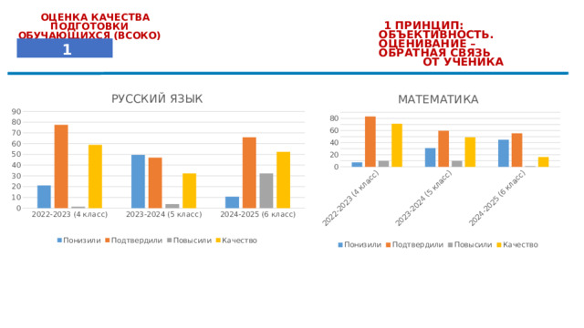  ОЦЕНКА КАЧЕСТВА  ПОДГОТОВКИ  ОБУЧАЮЩИХСЯ (ВСОКО) 1  ПРИНЦИП:  ОБЪЕКТИВНОСТЬ. ОЦЕНИВАНИЕ  –  ОБРАТНАЯ  СВЯЗЬ ОТ  УЧЕНИКА 1 