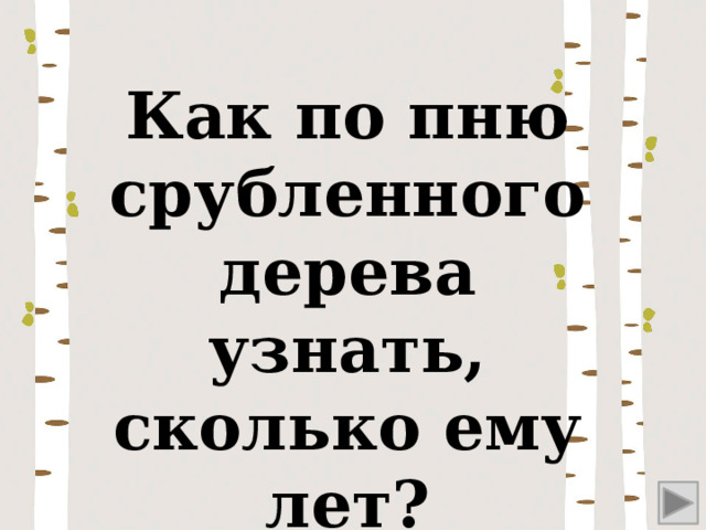 Как по пню срубленного дерева узнать, сколько ему лет? 