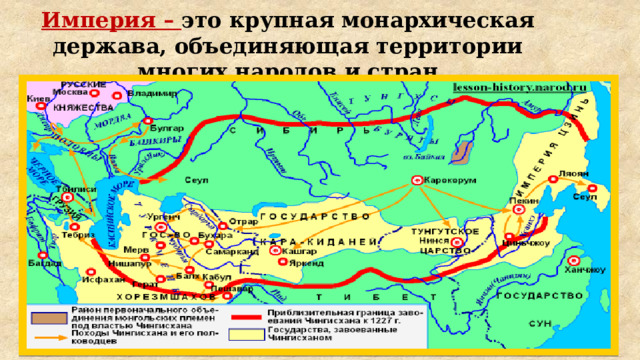 Империя – это крупная монархическая держава, объединяющая территории многих народов и стран 
