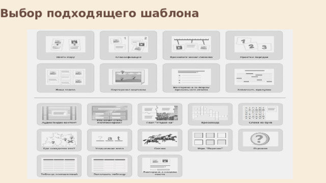 Выбор подходящего шаблона    
