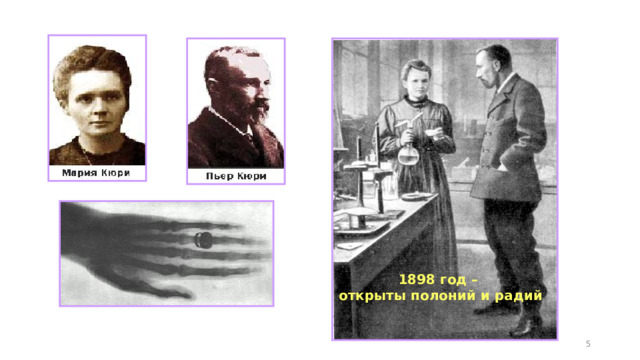 1898 год – открыты полоний и радий  