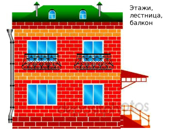 Этажи, лестница, балкон 