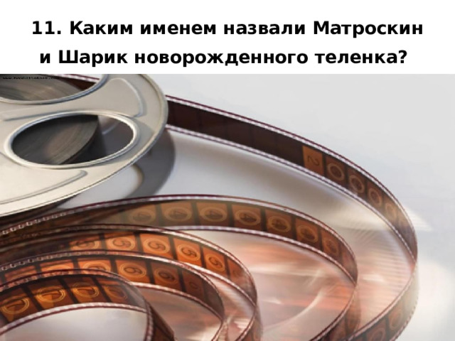 11. Каким именем назвали Матроскин и Шарик новорожденного теленка?  