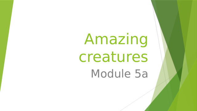Amazing creatures Module 5a 
