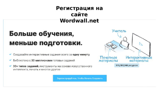 Регистрация на сайте Wordwall.net 