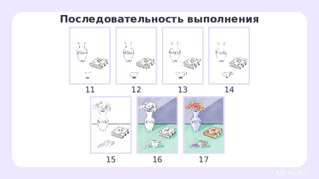 Последовательность выполнения 11 12 13 14 15 16 17 Практическая работа  — Обратите внимание, в какой последовательности мы будем выполнять действия. С чего начнём, что будем делать дальше. Заметка для учителя: этот слайд вы можете распечатать или демонстрировать обучающимся после того, как рассмотрен каждый этап работы. 