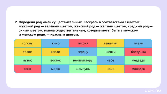 *скрин с ответом рабочего листа во всю белую область* Проверка Учитель может организовать самопроверку или взаимную проверку в парах. Например: — Ребята, предлагаю каждому проверить работу своего соседа по парте до сверки с ответами. Для этого вам необходимо обменяться тетрадями и не оценивать работу соседа, а определить в ней два положительных момента и отметить их двумя звёздочками. Один момент, который нужно доработать, отметьте знаком вопроса. — Вы должны пояснить, почему вы так считаете.  