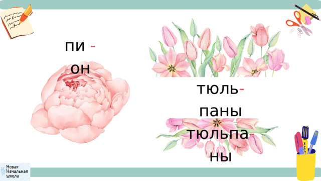 пи - он тюль - паны тюльпа - ны 