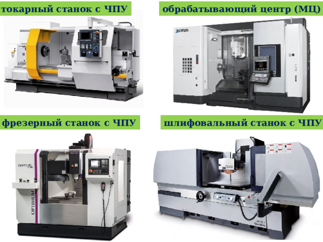 токарный станок с ЧПУ обрабатывающий центр (МЦ) фрезерный станок с ЧПУ шлифовальный станок с ЧПУ 