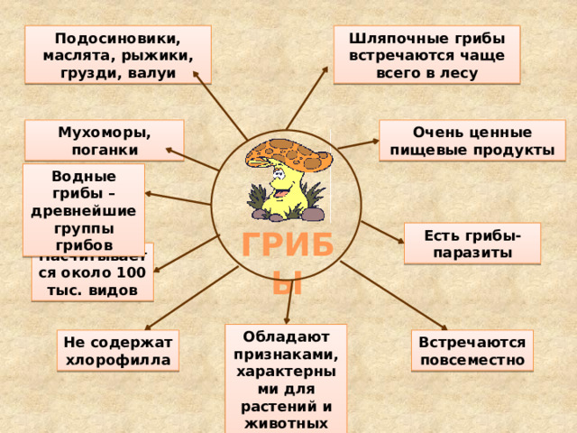 Проект по биологии 6 класс грибы Общая характеристика грибов. Питание, дыхание, споровое размножение грибов. Мног