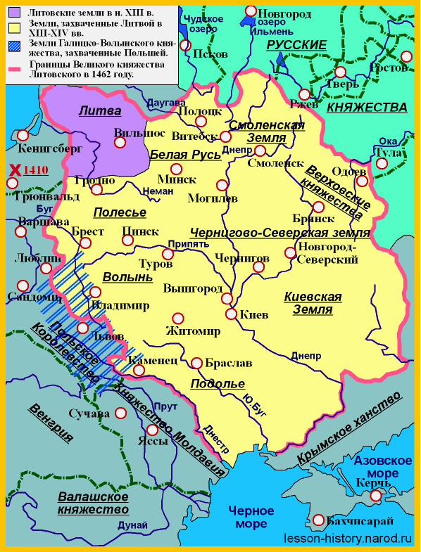 Русь и литва в 13 15 веках карта