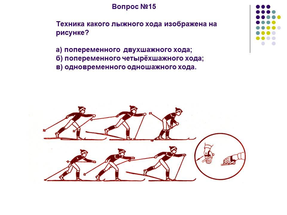 На какой картинке изображен попеременный двухшажный ход