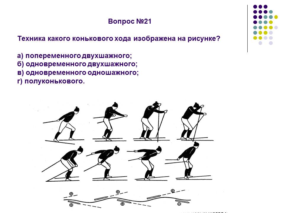 Определите в каком ответе каждому лыжному ходу соответствует свой рисунок