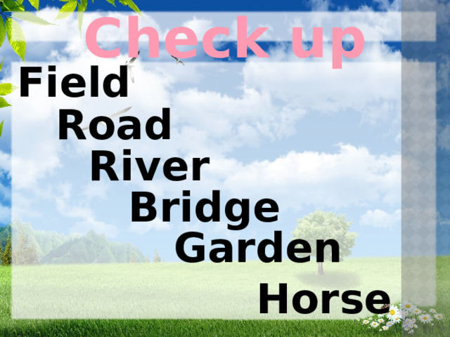 Check up Field Road River Bridge Garden Horse 