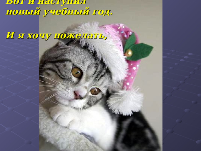 Вот и наступил новый учебный год.  И я хочу пожелать,  