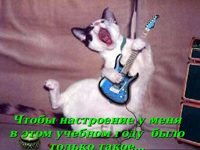 Чтобы настроение у меня в этом учебном году было только такое… 