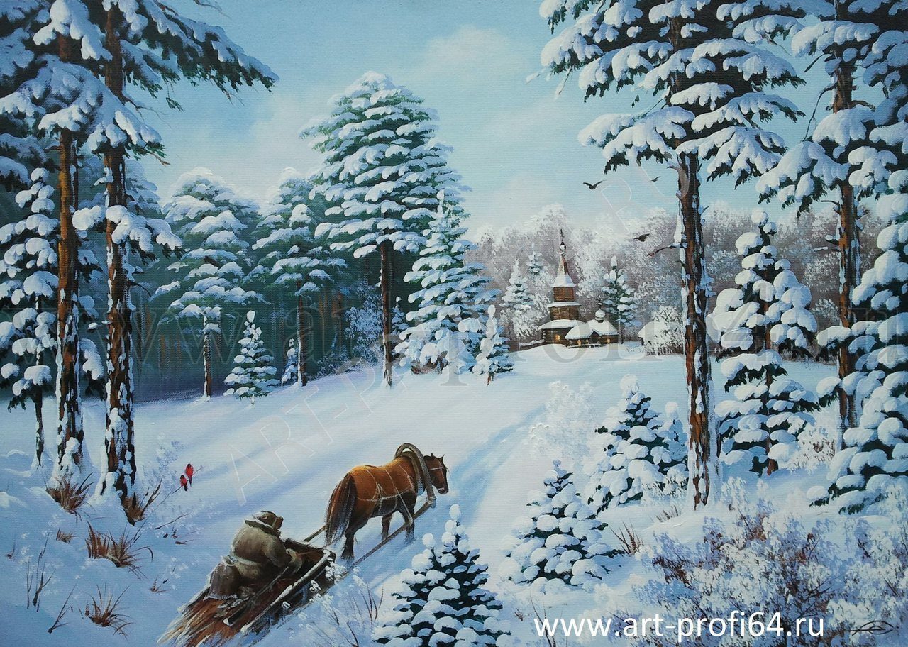 Картина Юона зима в лесу