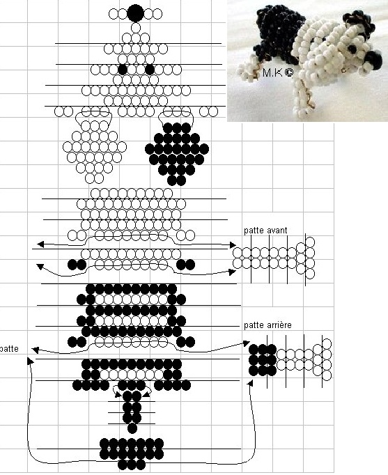 Бисер собака схема