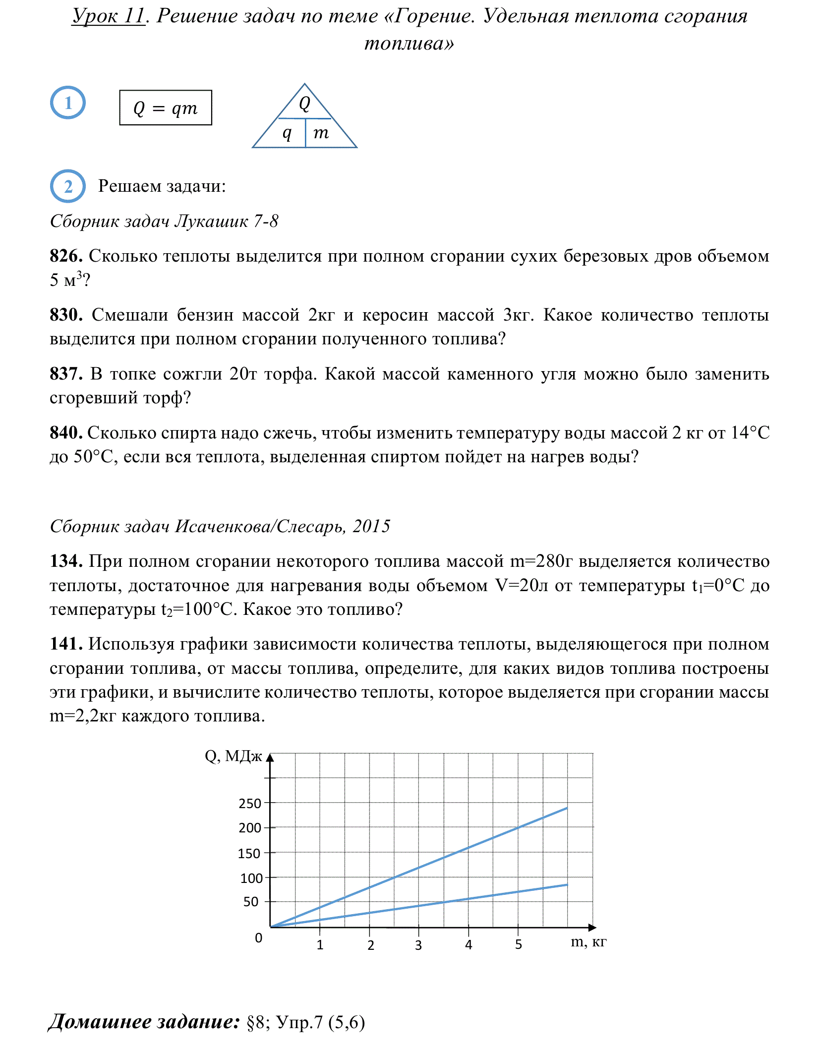 Контрольная по физике 8 класс количество теплоты