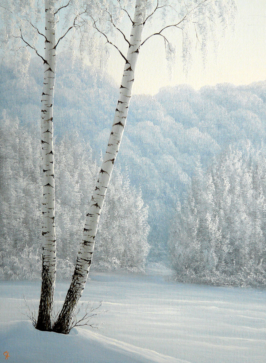 Художник Олег Кангин зима