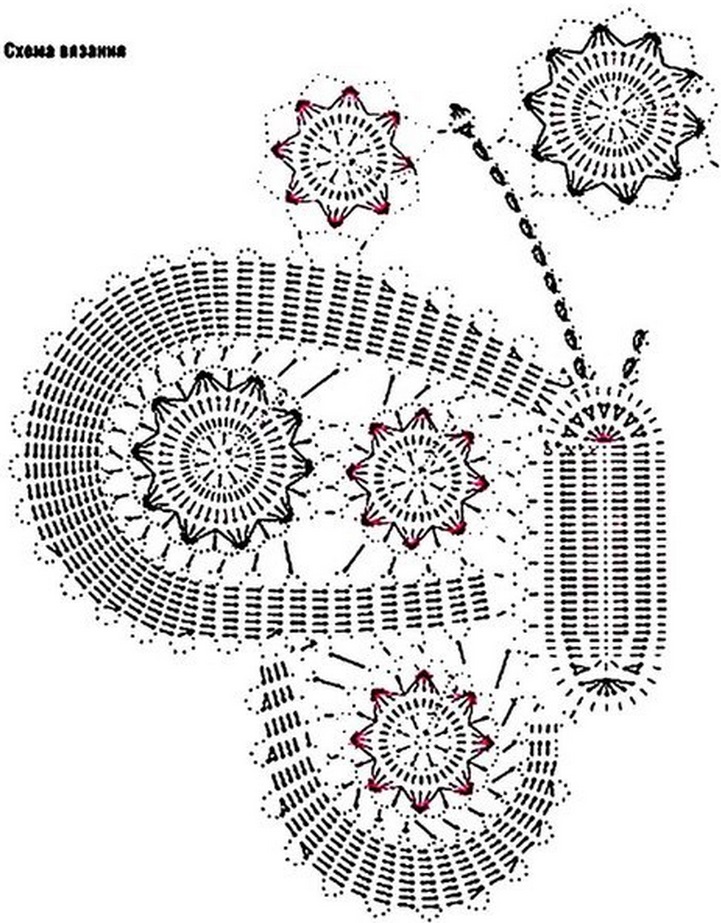 Салфетка бабочками и крючком схема и описание