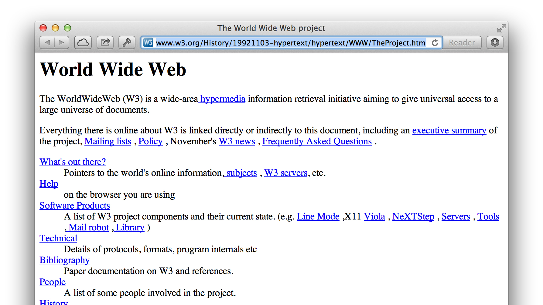 История создания первого в мире веб-сайта.